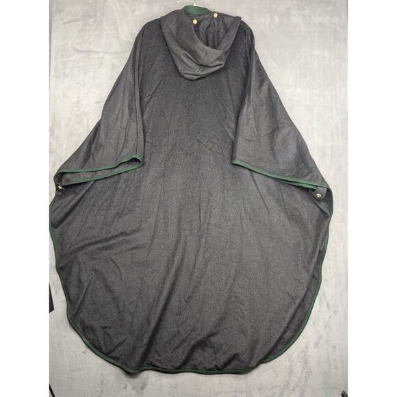 Tostmann Trachten Wool Cape Austria Black Green Trim Button - Picture 10 of 15